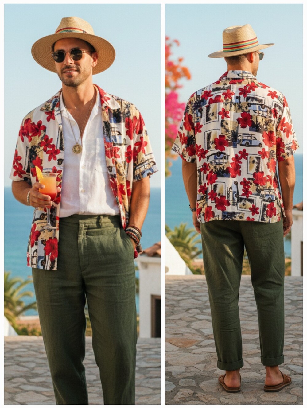 Natural Issue L Hawaiian Shirt Vintage 90s Tropical Eclectic Grandpa Vacation